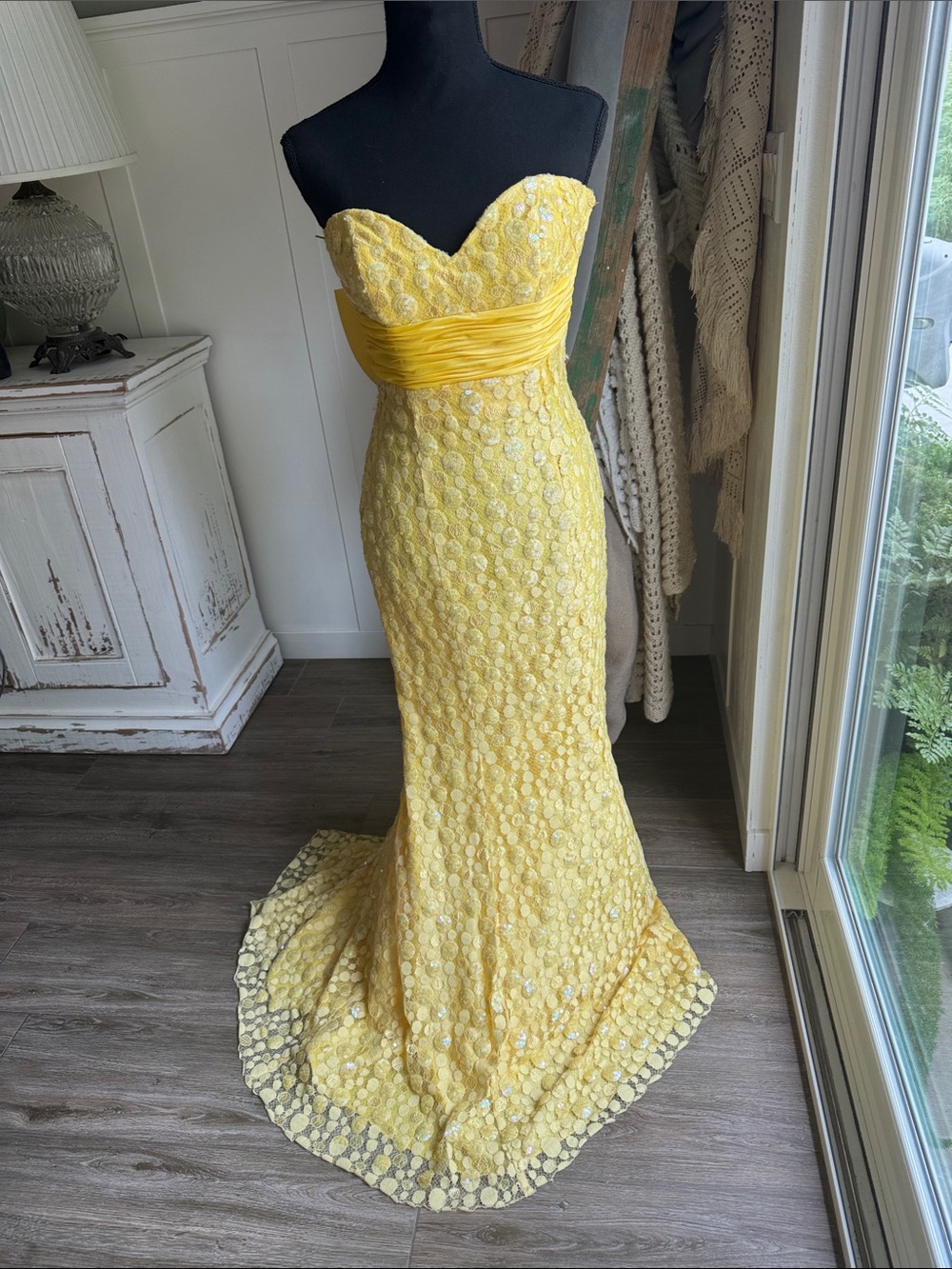 Vintage Jovani Yellow Gown - size 2